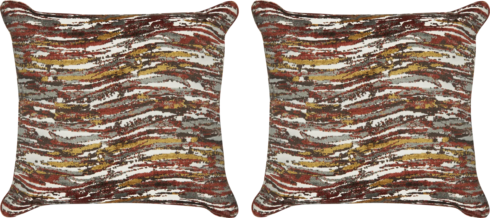 Retro Wave Caramel Pillow, Set of Two - Image 1