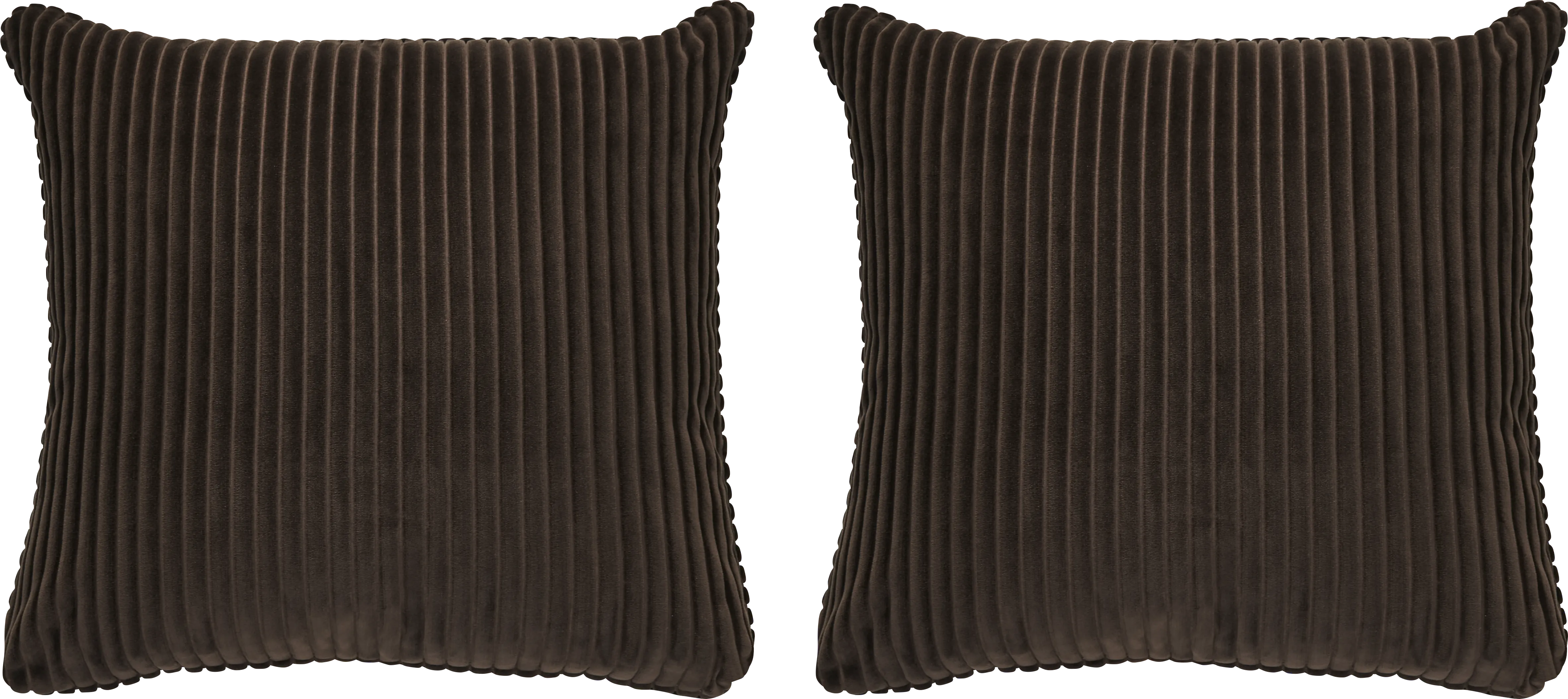Velvet Cord Chocolate Pillow, Set of Two - Thumbnail - Image 1