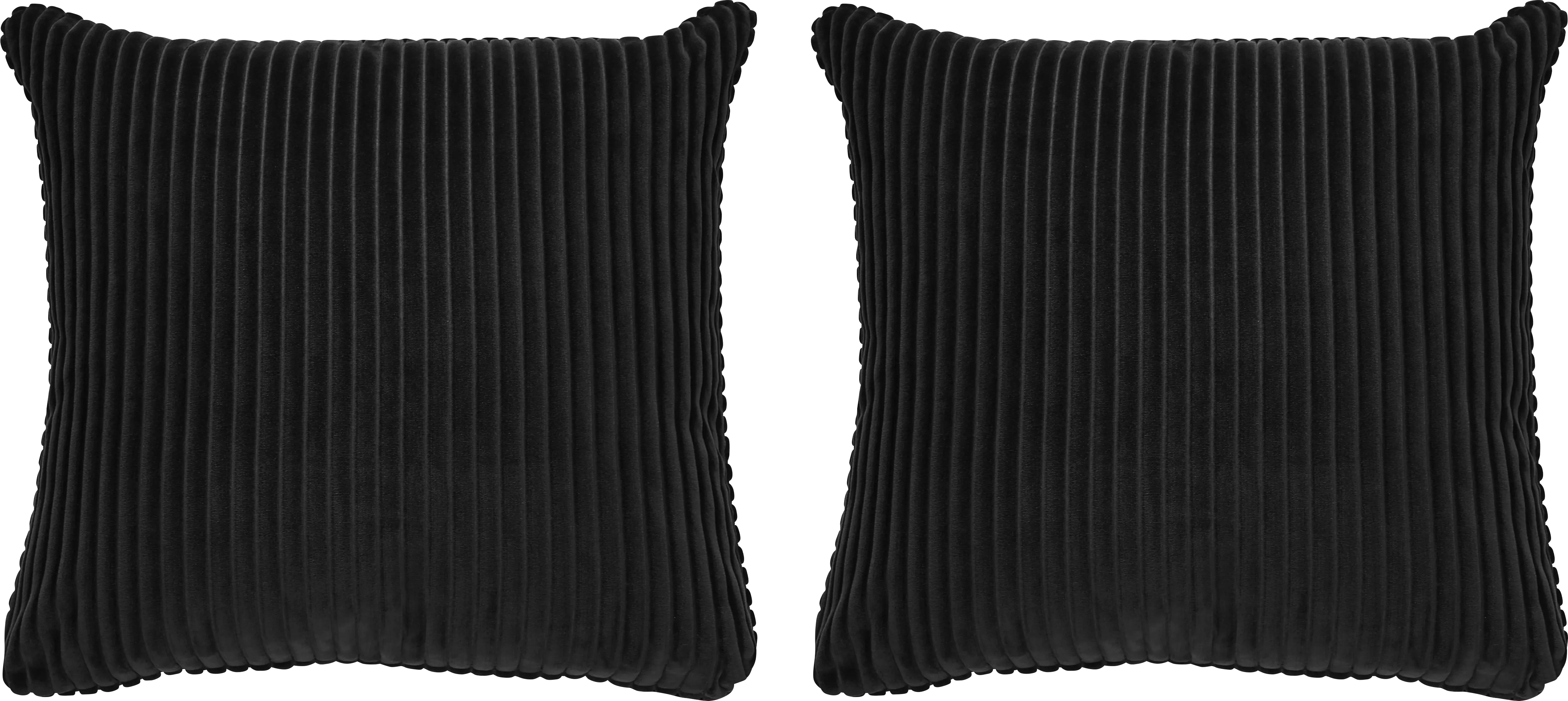 Velvet Cord Black Pillow, Set of Two - Thumbnail - Image 1