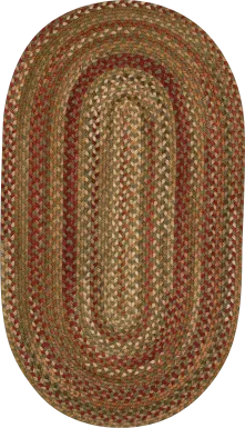 Mugadi Sage/Red 3' x 5' Oval Rug