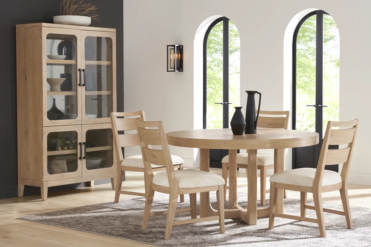 Callen Way Beige 5 Pc Round Dining Room with Side Chairs