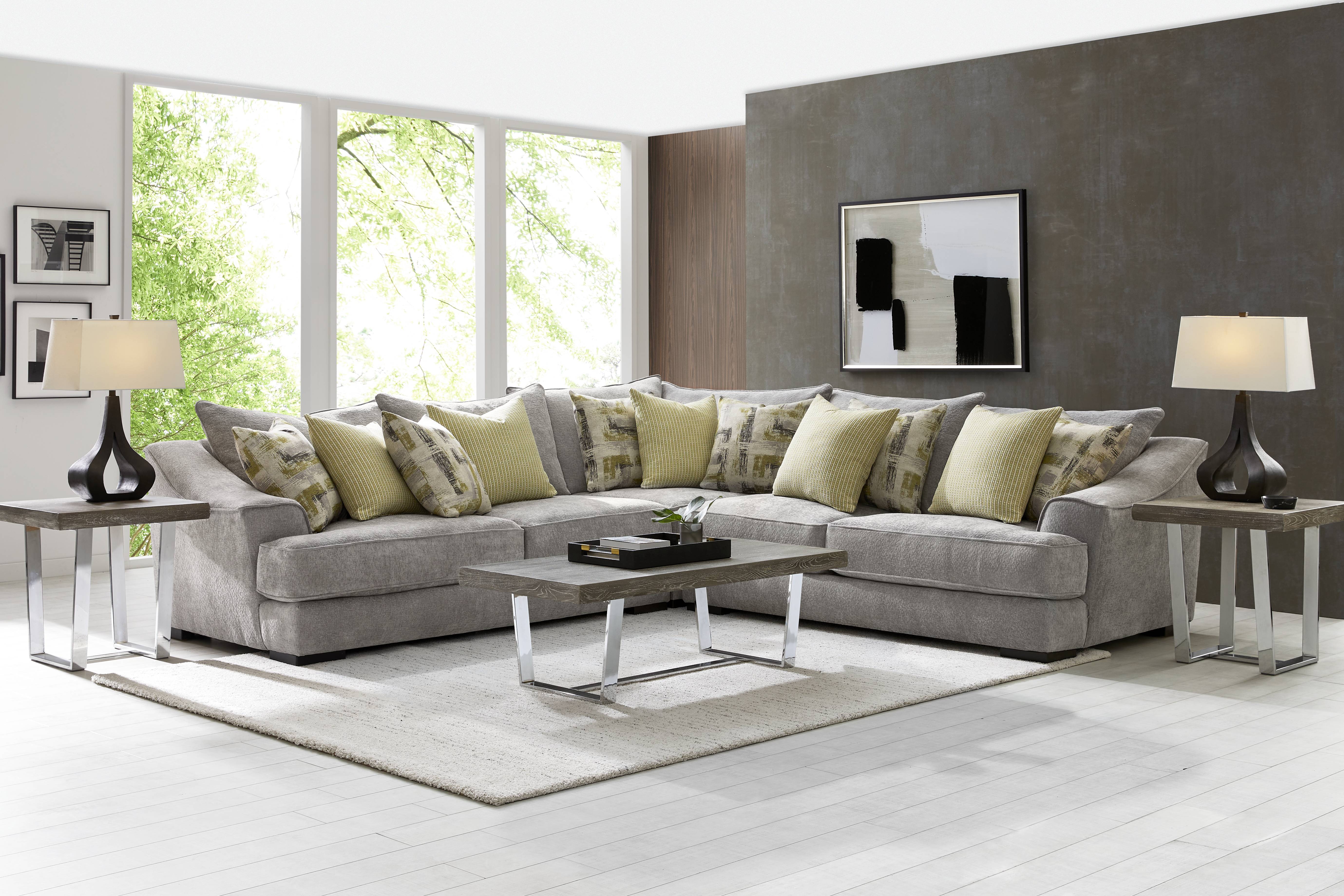 Briar Crossing Gray 6 Pc Sectional Living Room - Thumbnail - Image 1