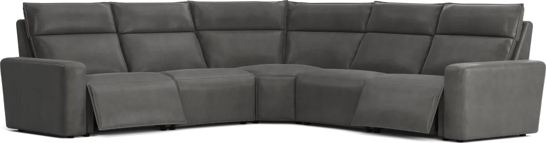 Charcoal Fabric 5 Pc Dual Power Reclining ModularTwo