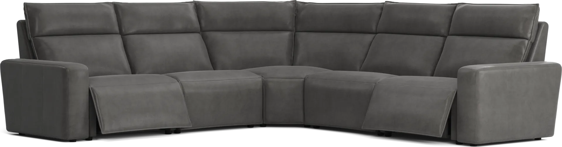 Charcoal Fabric 5 Pc Dual Power Reclining ModularTwo - Image 2