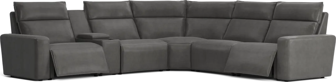 Charcoal 6 Pc Dual Power Reclining ModularTwo