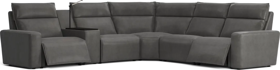 Charcoal 6 Pc Dual Power Reclining ModularTwo
