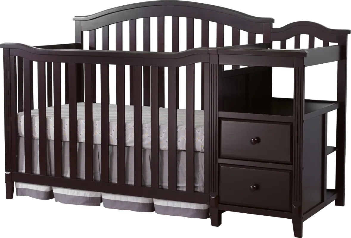 Ronja Brown Crib with Changer