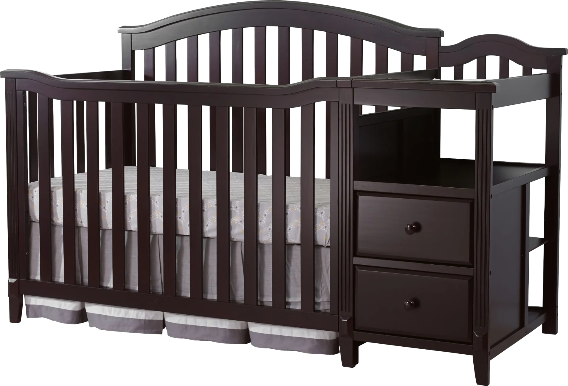 Ronja Brown Crib with Changer - Image 1