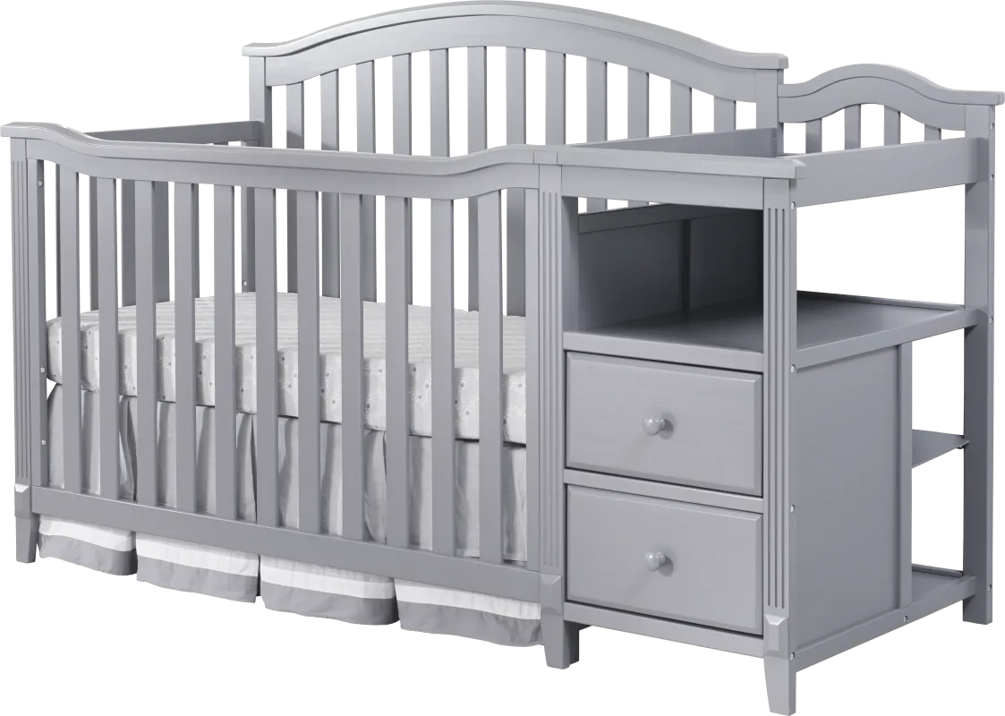 Ronja Gray Crib with Changer
