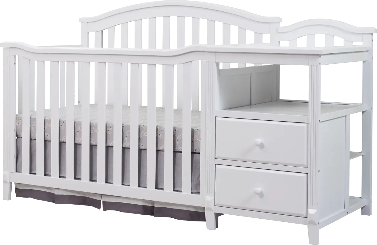 Ronja White Crib with Changer