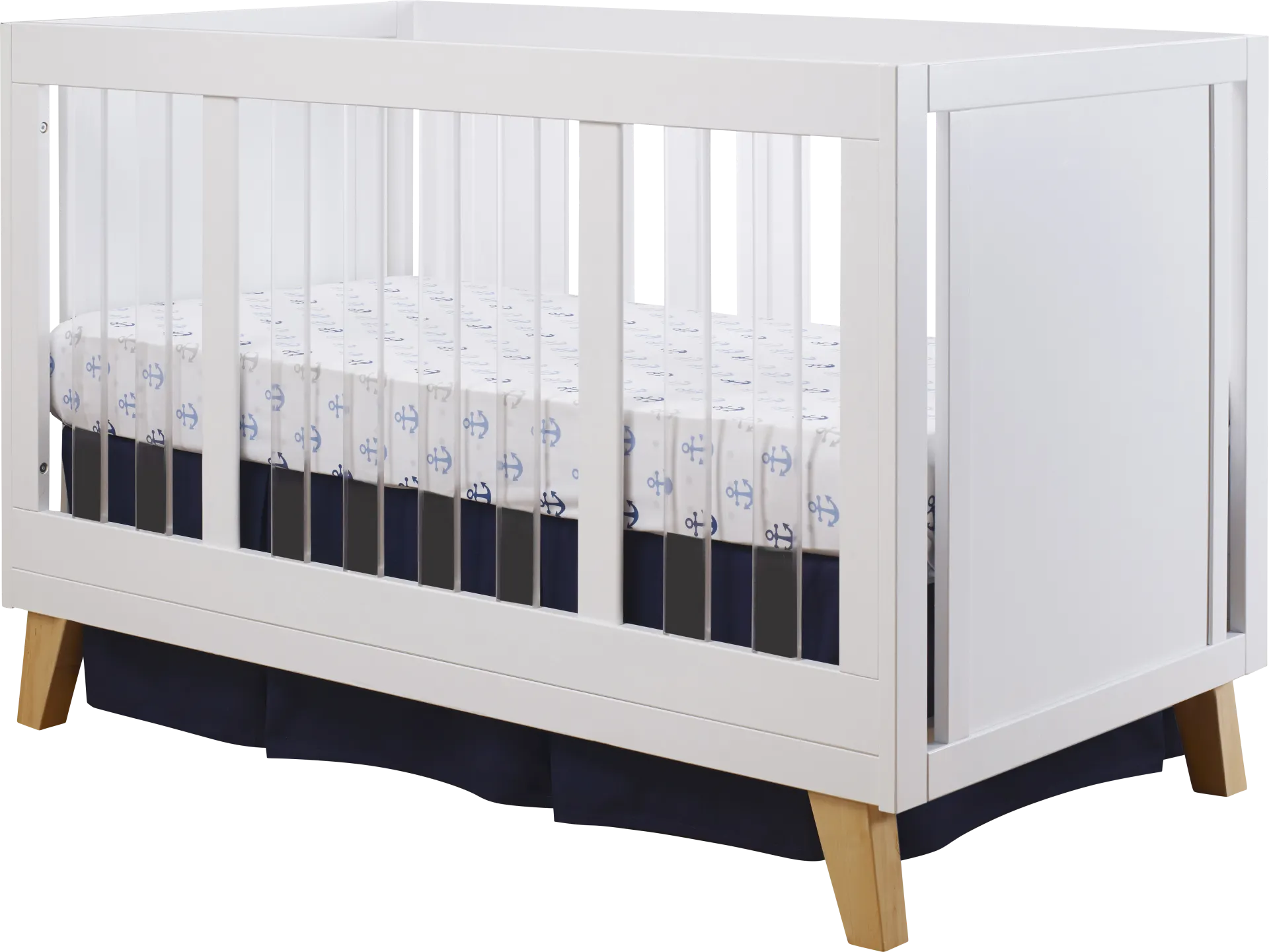 Malou White Natural Crib - Image 1