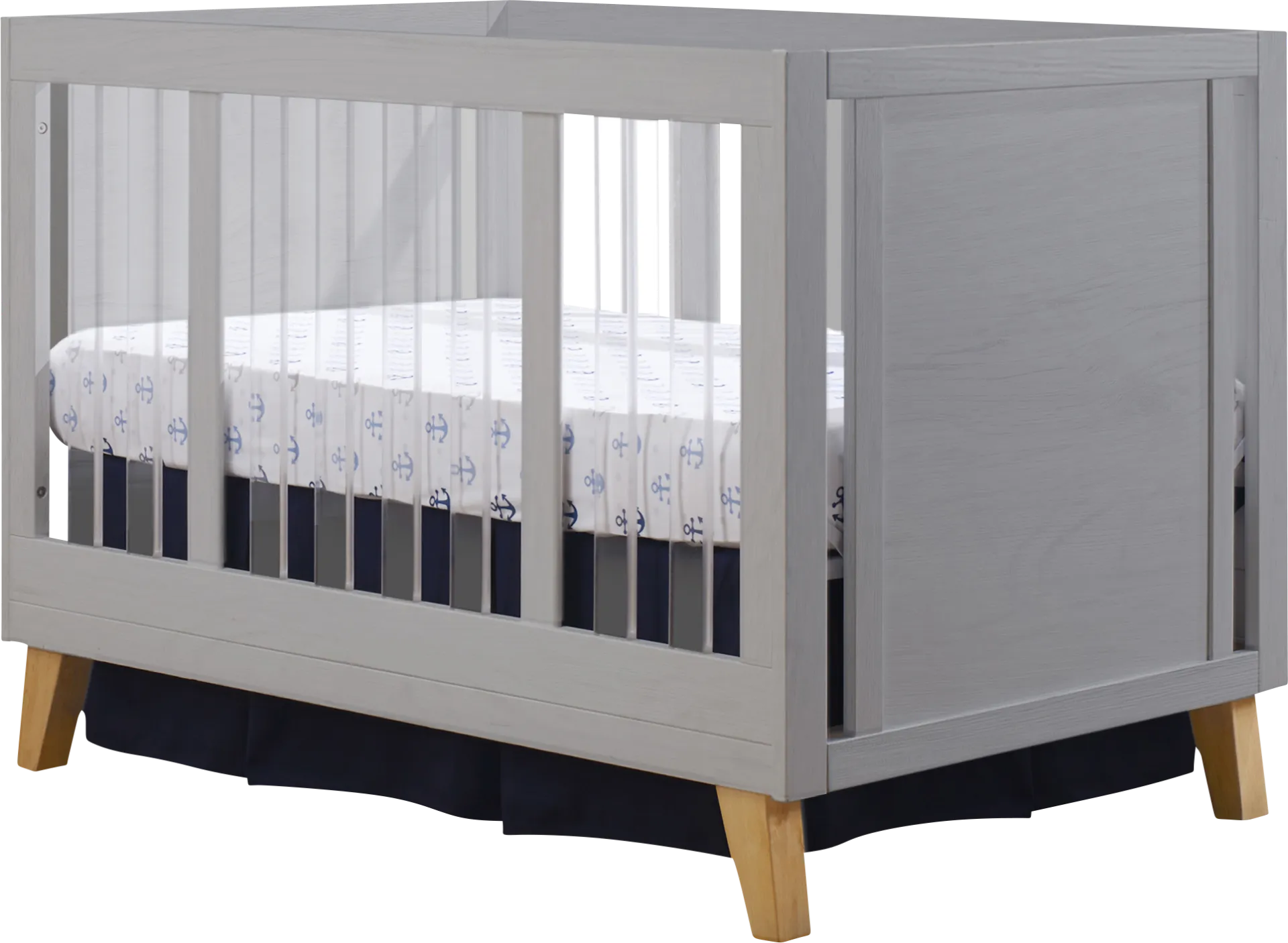 Malou Gray Natural Crib - Image 1