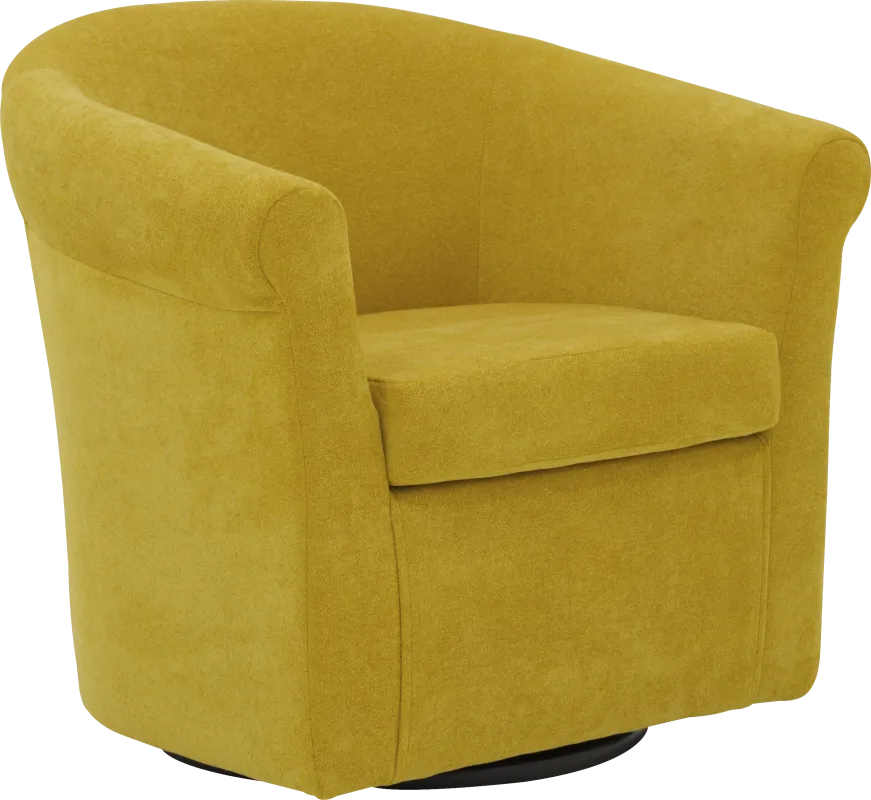 Alokaba Yellow Swivel Accent Chair