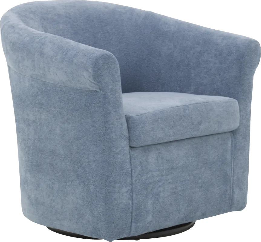 Alokaba Light Blue Swivel Accent Chair