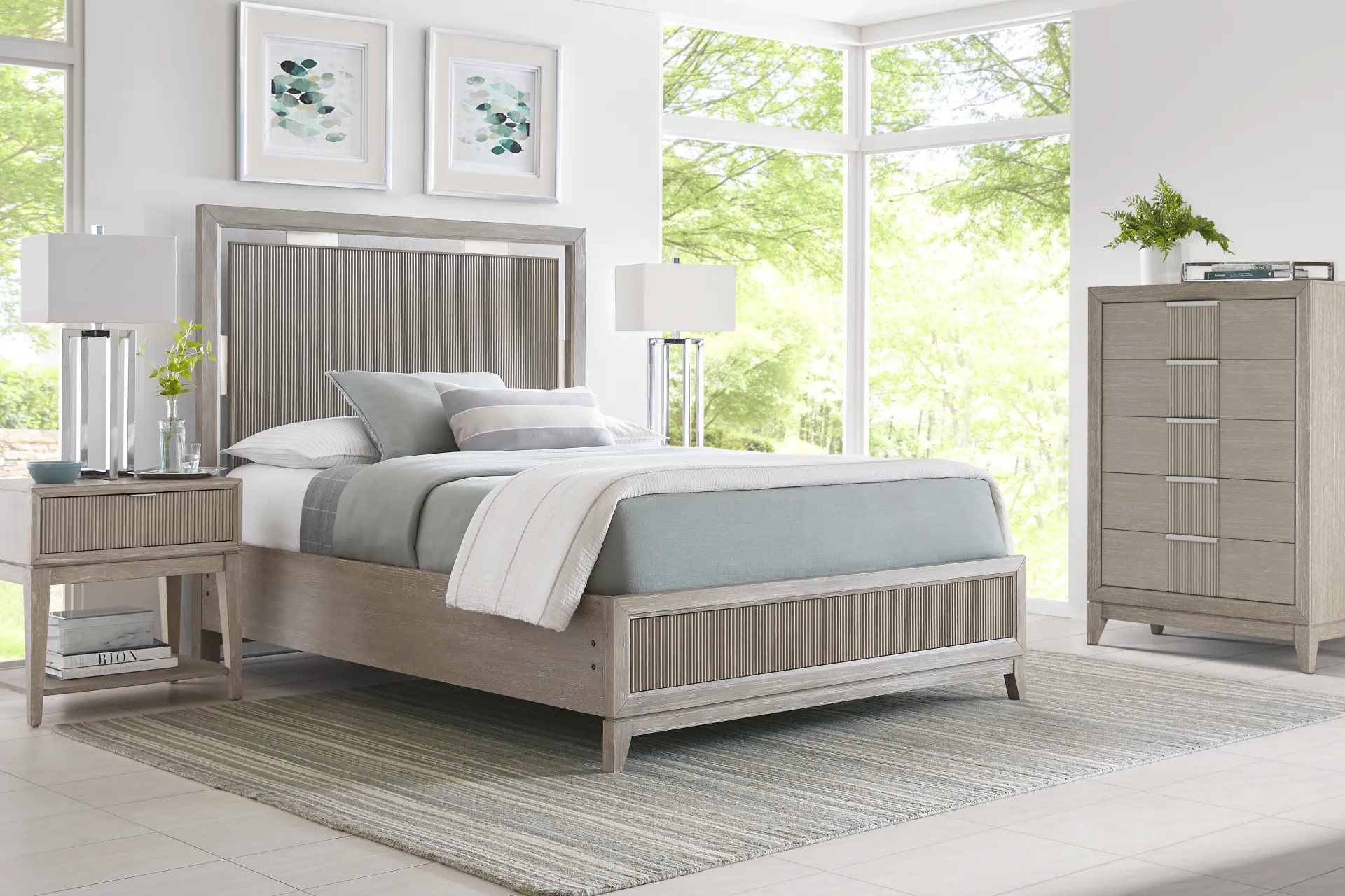 Bellante Gray 3 Pc Queen Panel Bed - Image 1