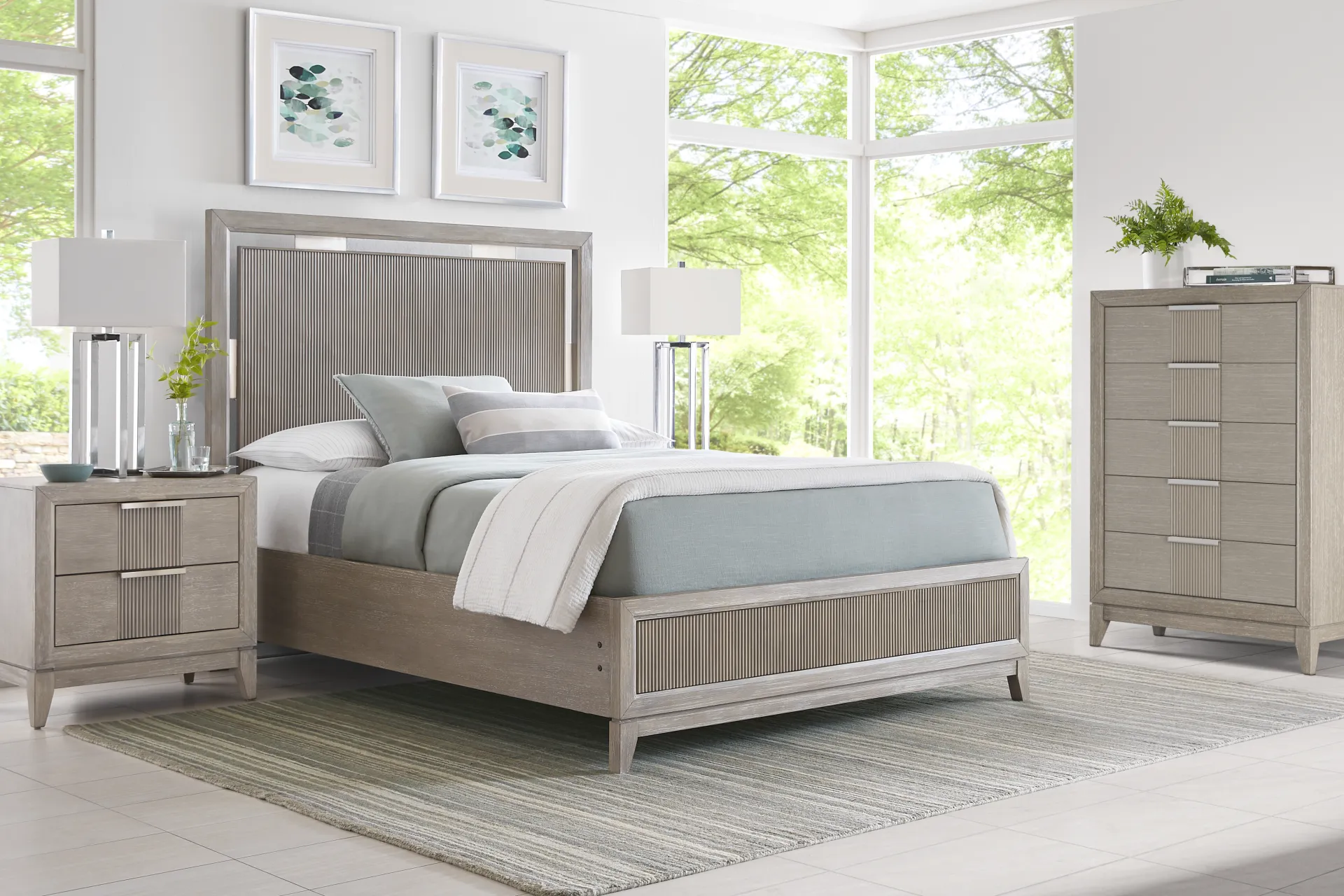 Bellante Gray Two Drawer Nightstand - Image 2