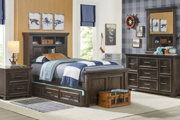 Kids Canyon Lake Java Twin Bookcase Bed