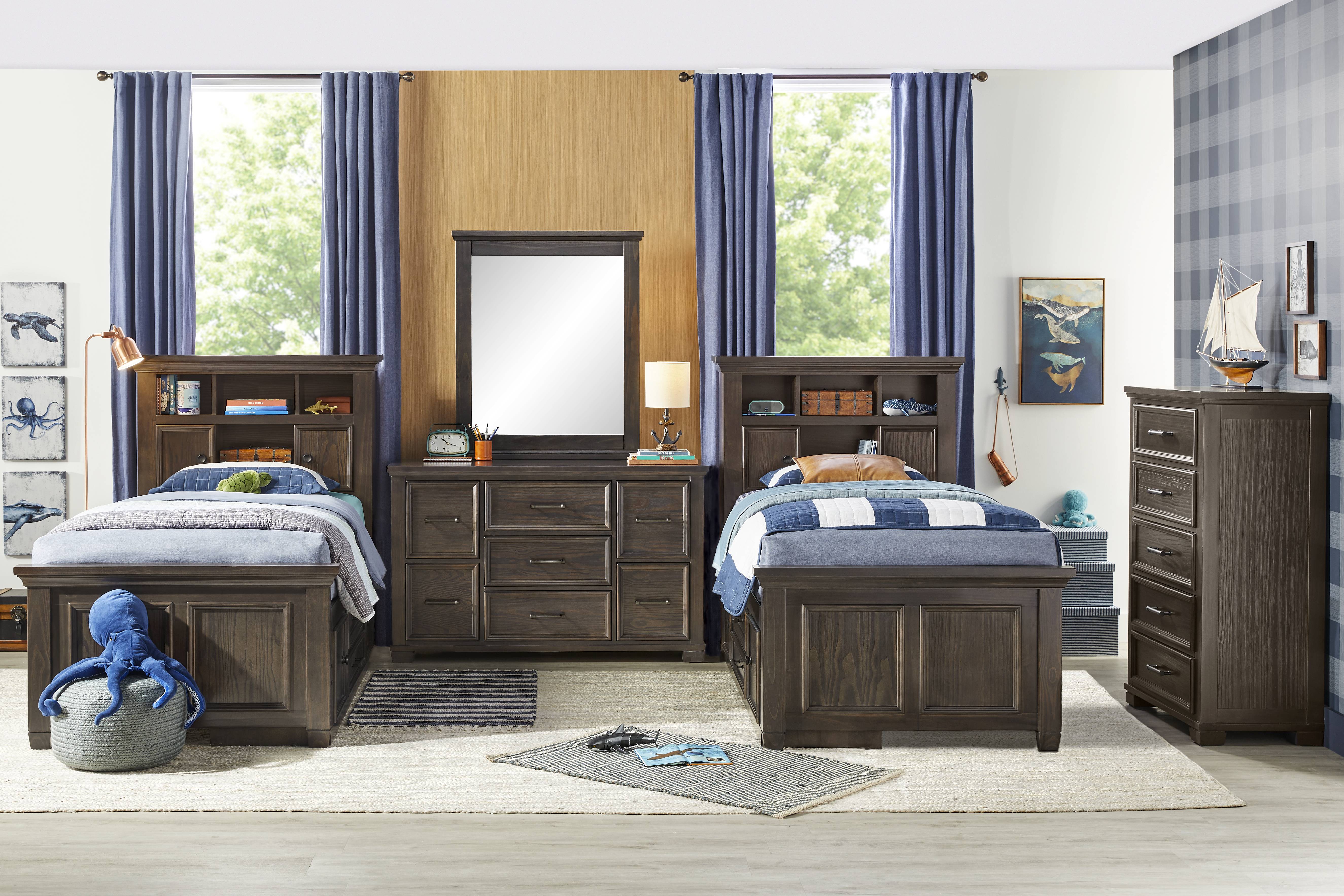Kids Canyon Lake Java Twin Bookcase Bedroom - Thumbnail - Image 1