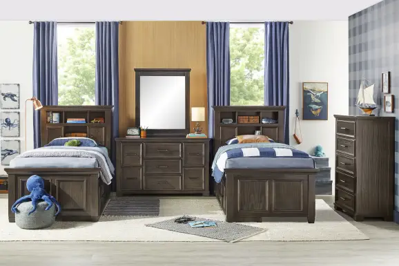 Kids Canyon Lake Java Twin Bookcase Bedroom