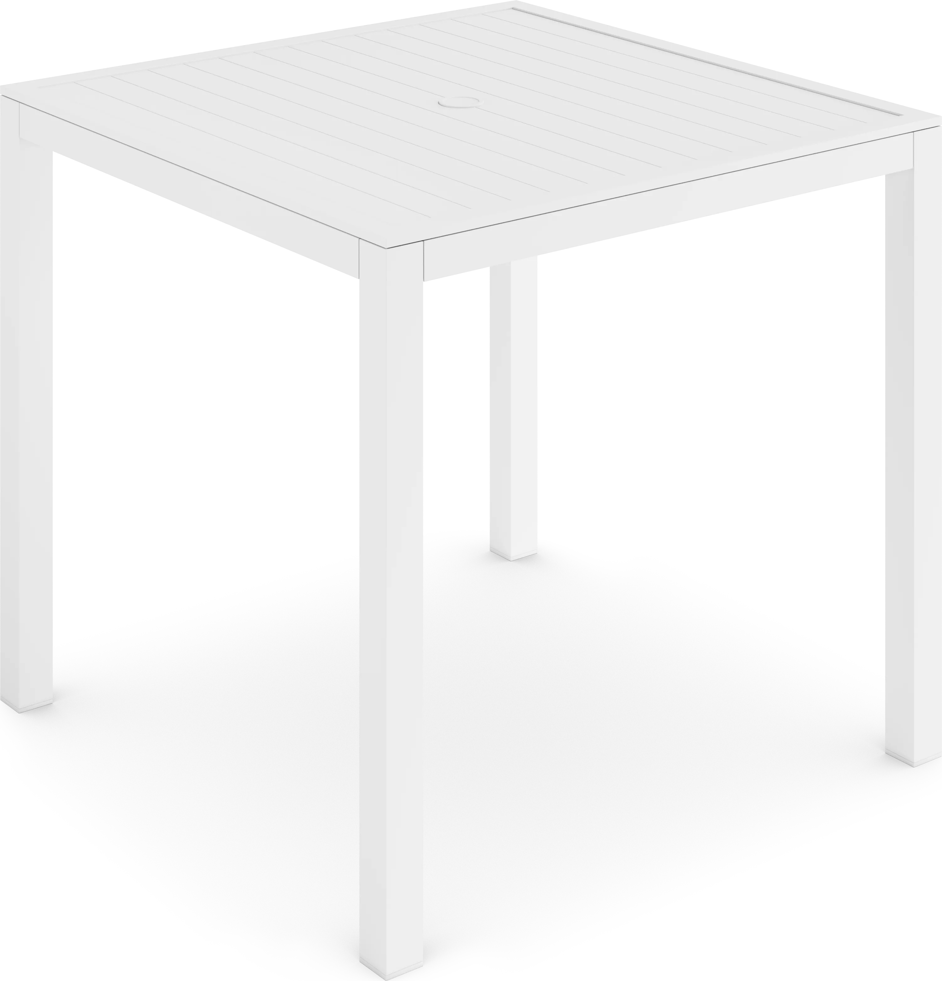Solana White 3 Pc Outdoor Balcony Dining Set with Swivel Stools - Thumbnail - Image 2