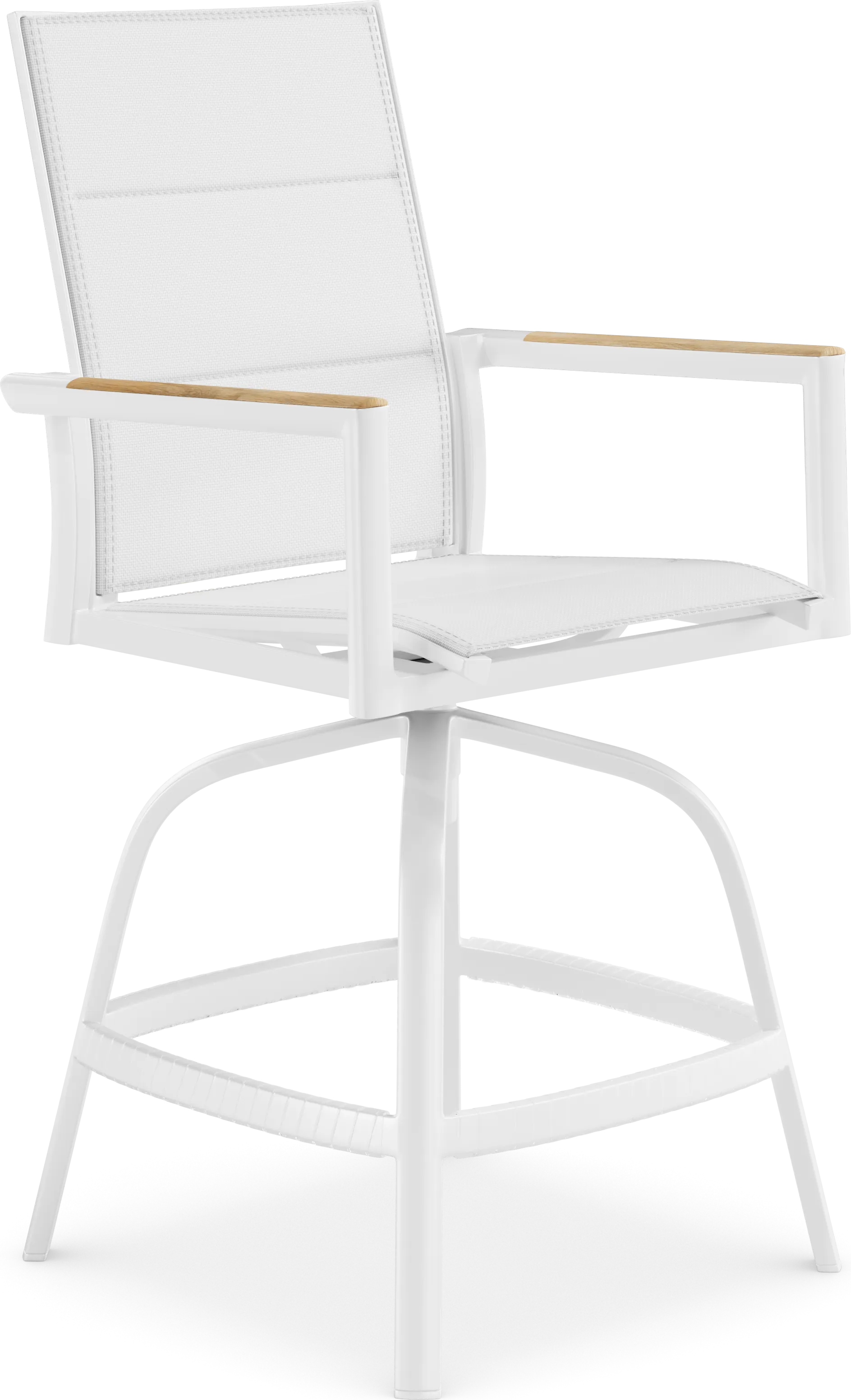 Solana White Outdoor Swivel Balcony Stool - Thumbnail - Image 1