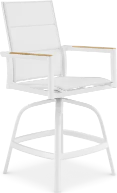 Solana White Outdoor Swivel Balcony Stool