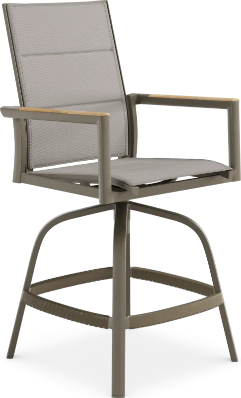 Solana Taupe Outdoor Swivel Balcony Stool