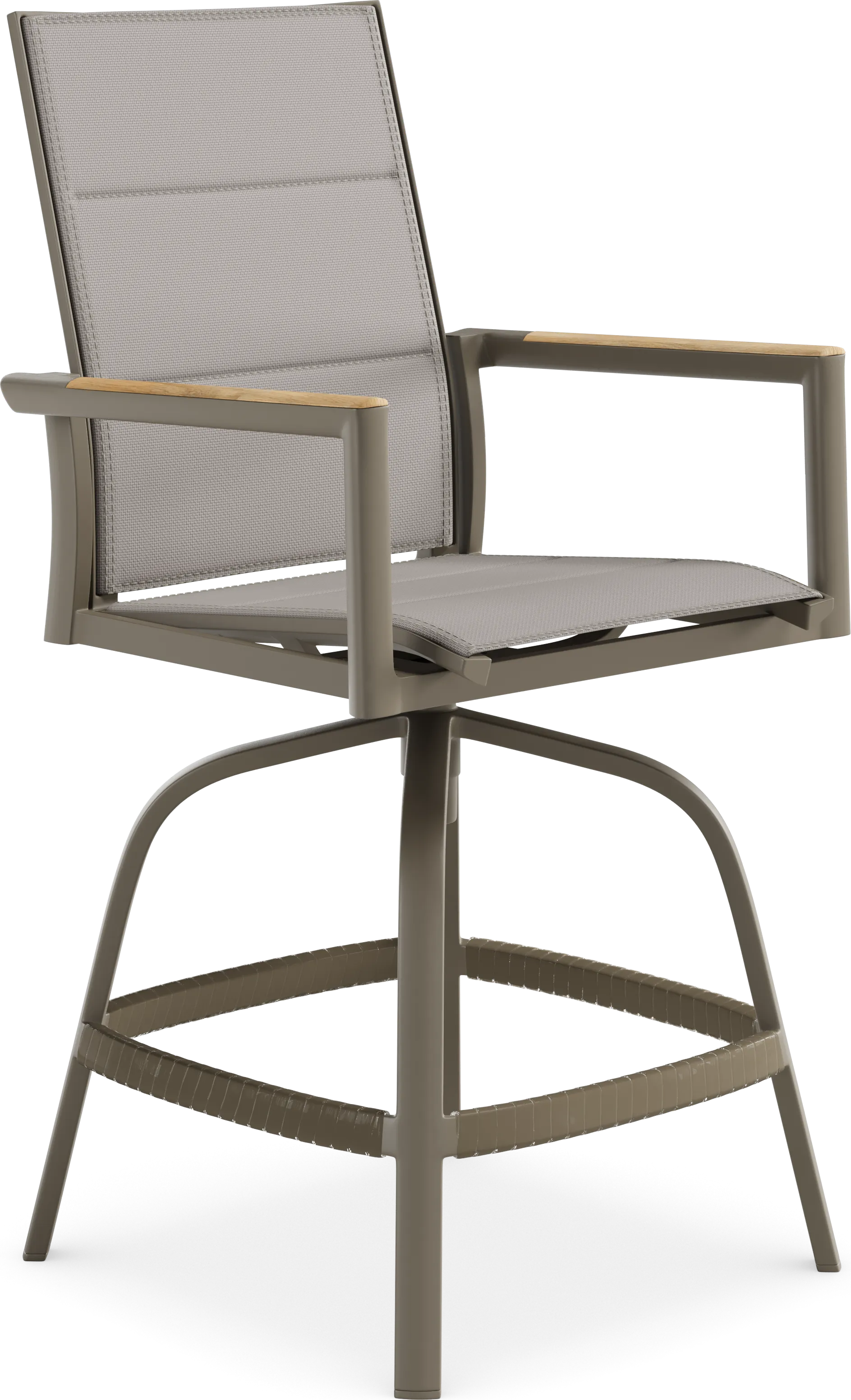 Solana Taupe Outdoor Swivel Balcony Stool - Image 2