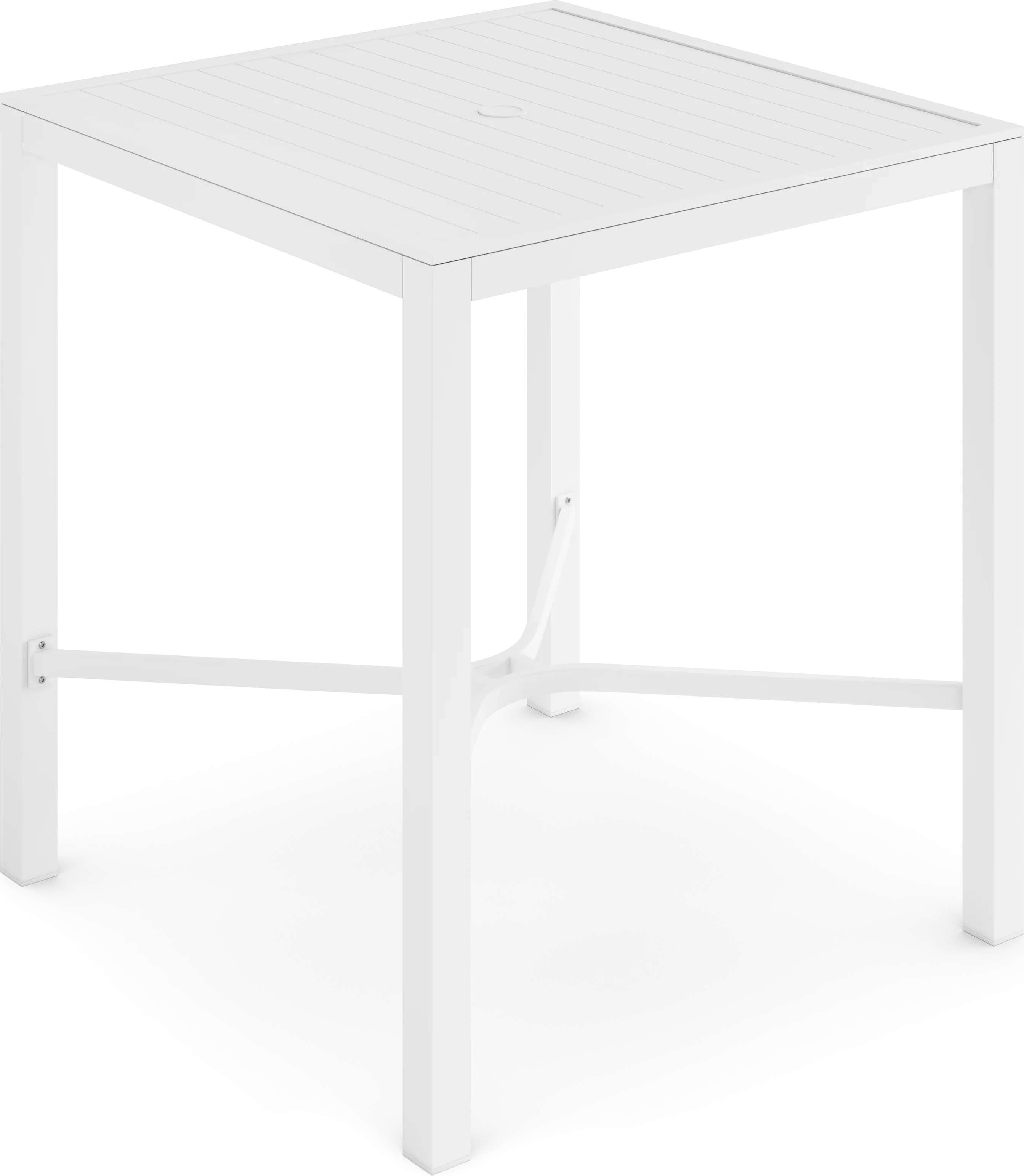 Solana White Colors,White Aluminum Outdoor Square Bar Height
