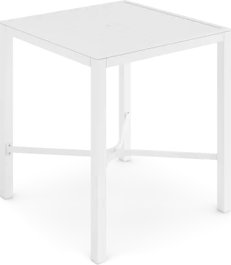 Solana White 38 in. Square Bar Height Outdoor Dining Table
