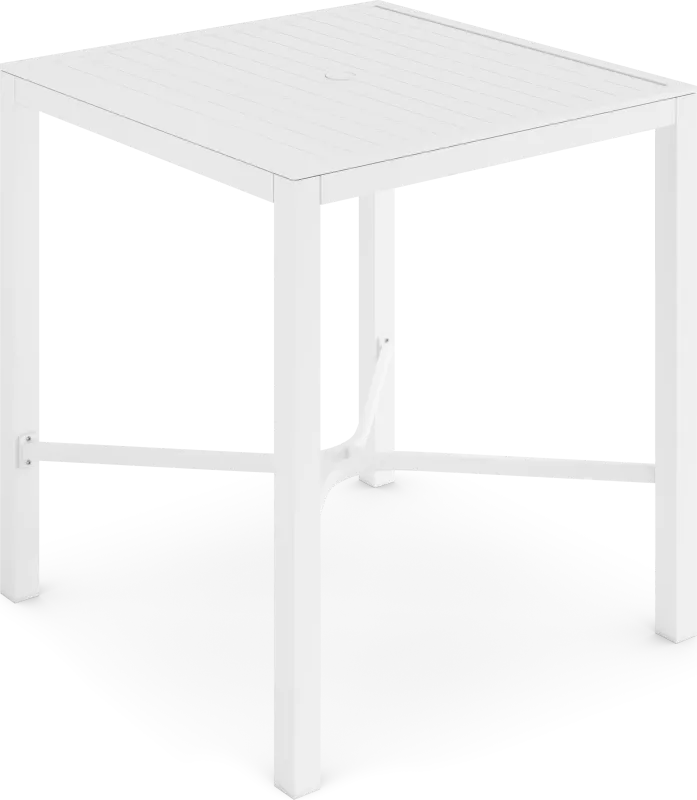 Solana White 38 in. Square Bar Height Outdoor Dining Table