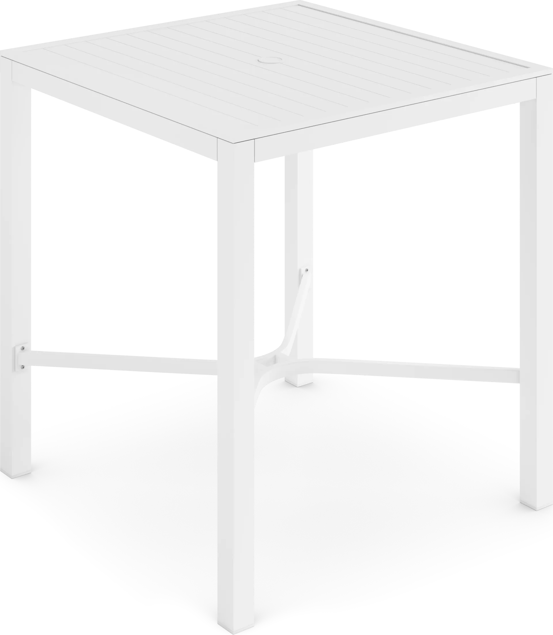 Solana White 38 in. Square Bar Height Outdoor Dining Table - Image 2