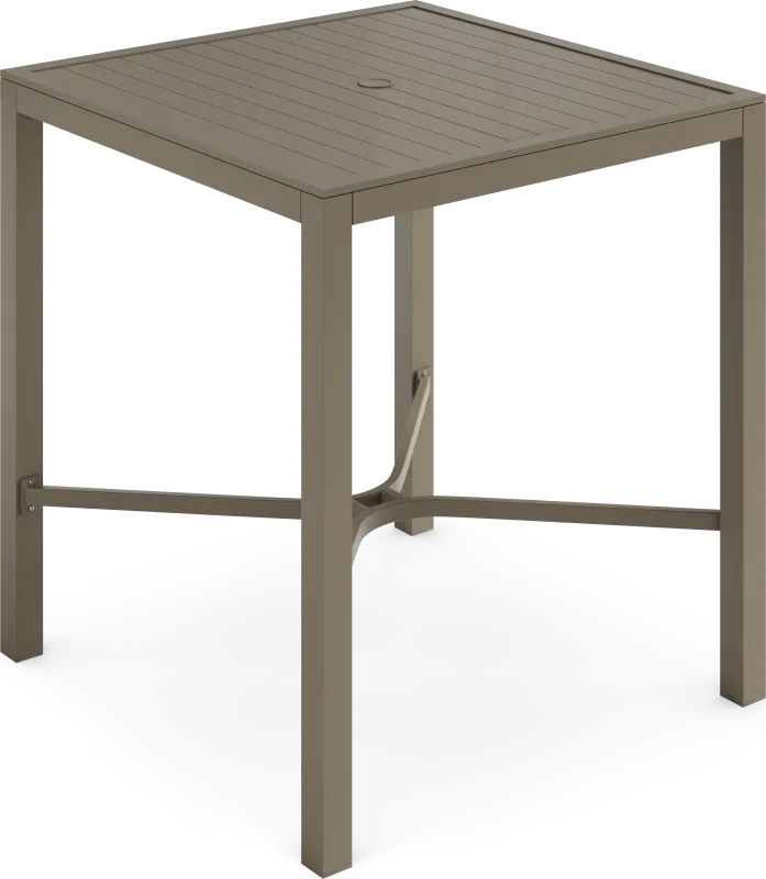 Solana Taupe 38 in. Square Bar Height Outdoor Dining Table
