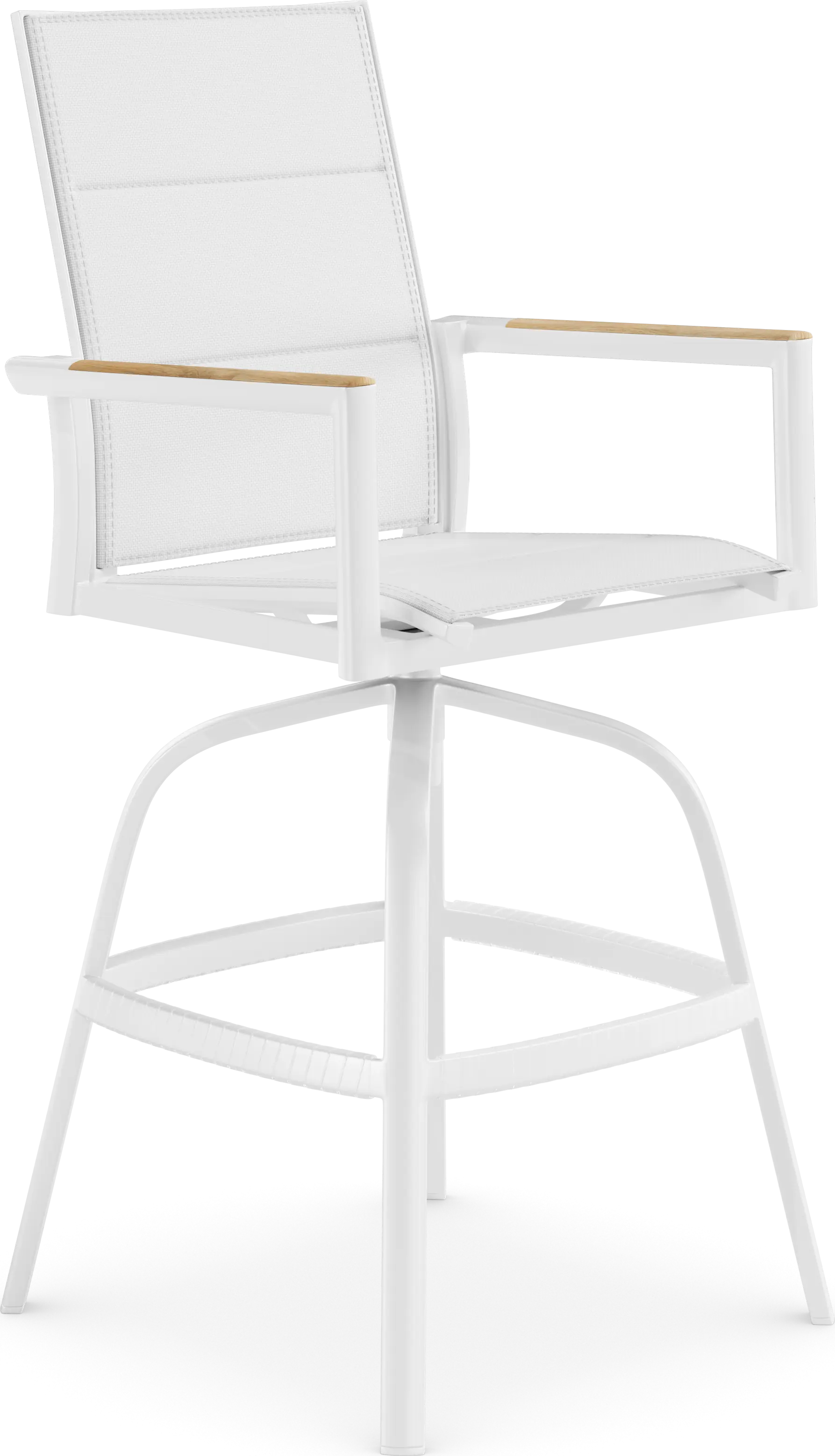 Solana White Outdoor Swivel Barstool