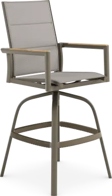 Solana Taupe Outdoor Swivel Barstool