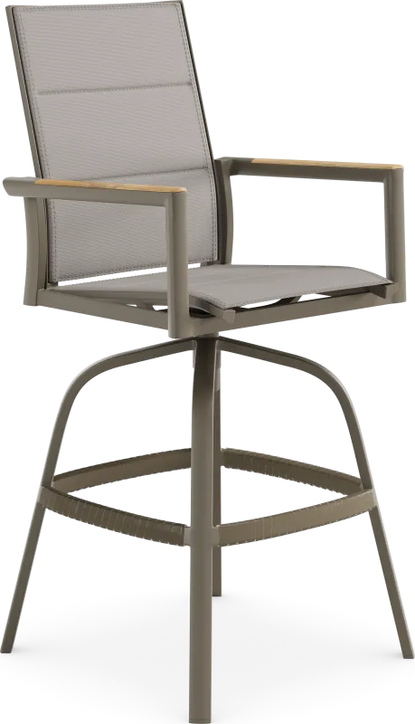 Solana Taupe Outdoor Swivel Barstool