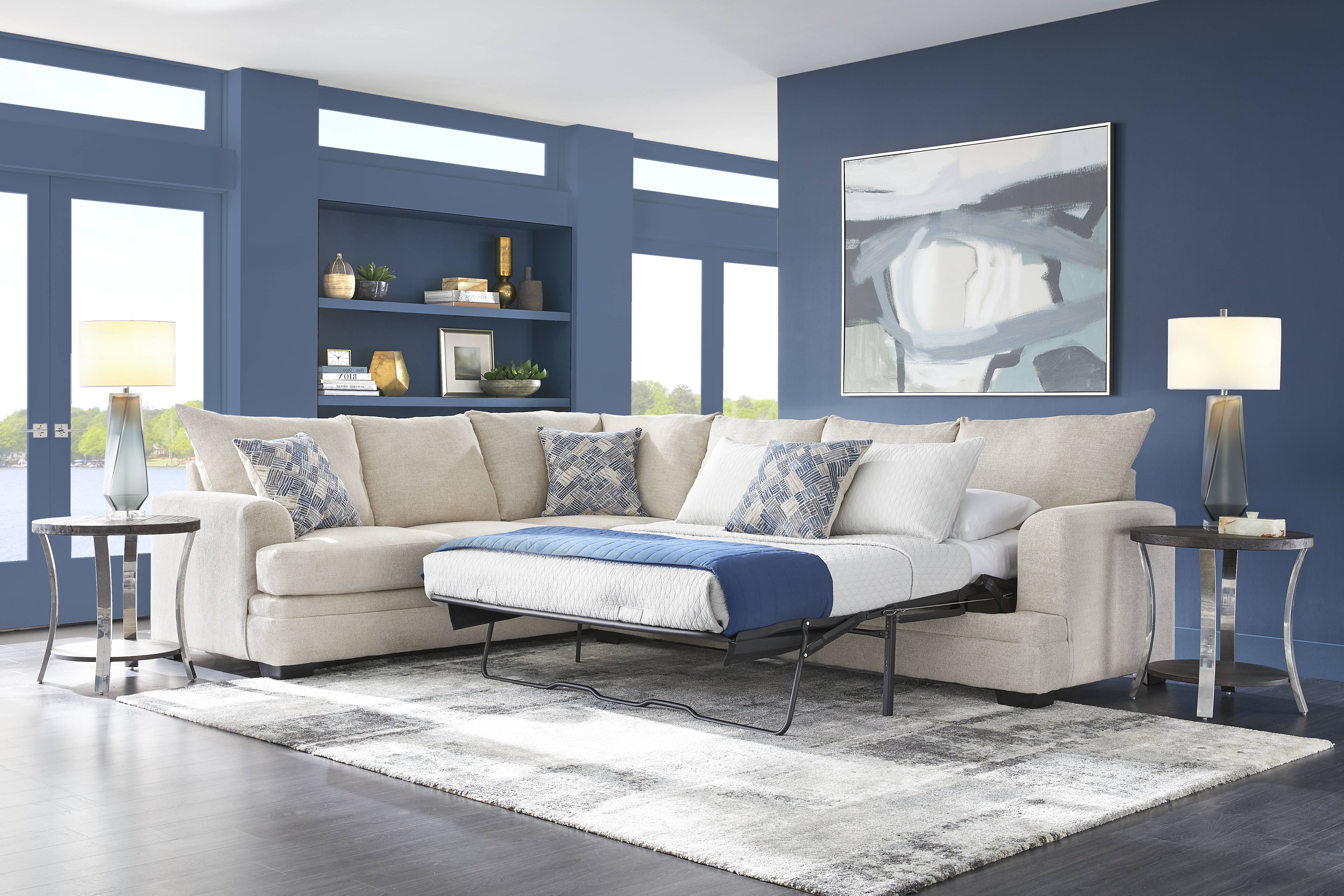 Copley Court Parchment 2 Pc Gel Foam Sleeper Sectional - Thumbnail - Image 2