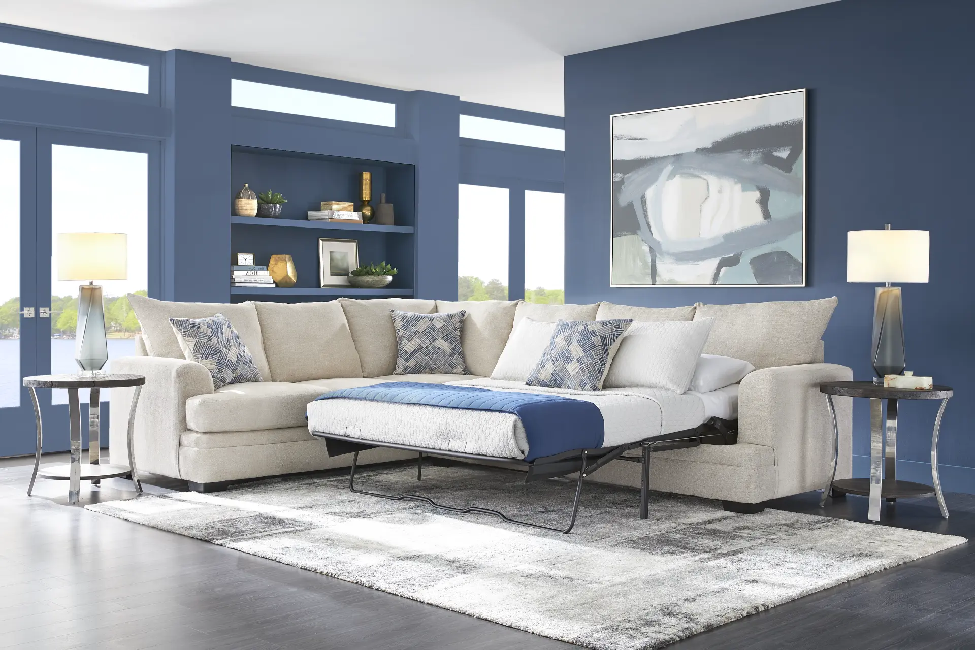 Copley Court Parchment 2 Pc Sleeper Sectional