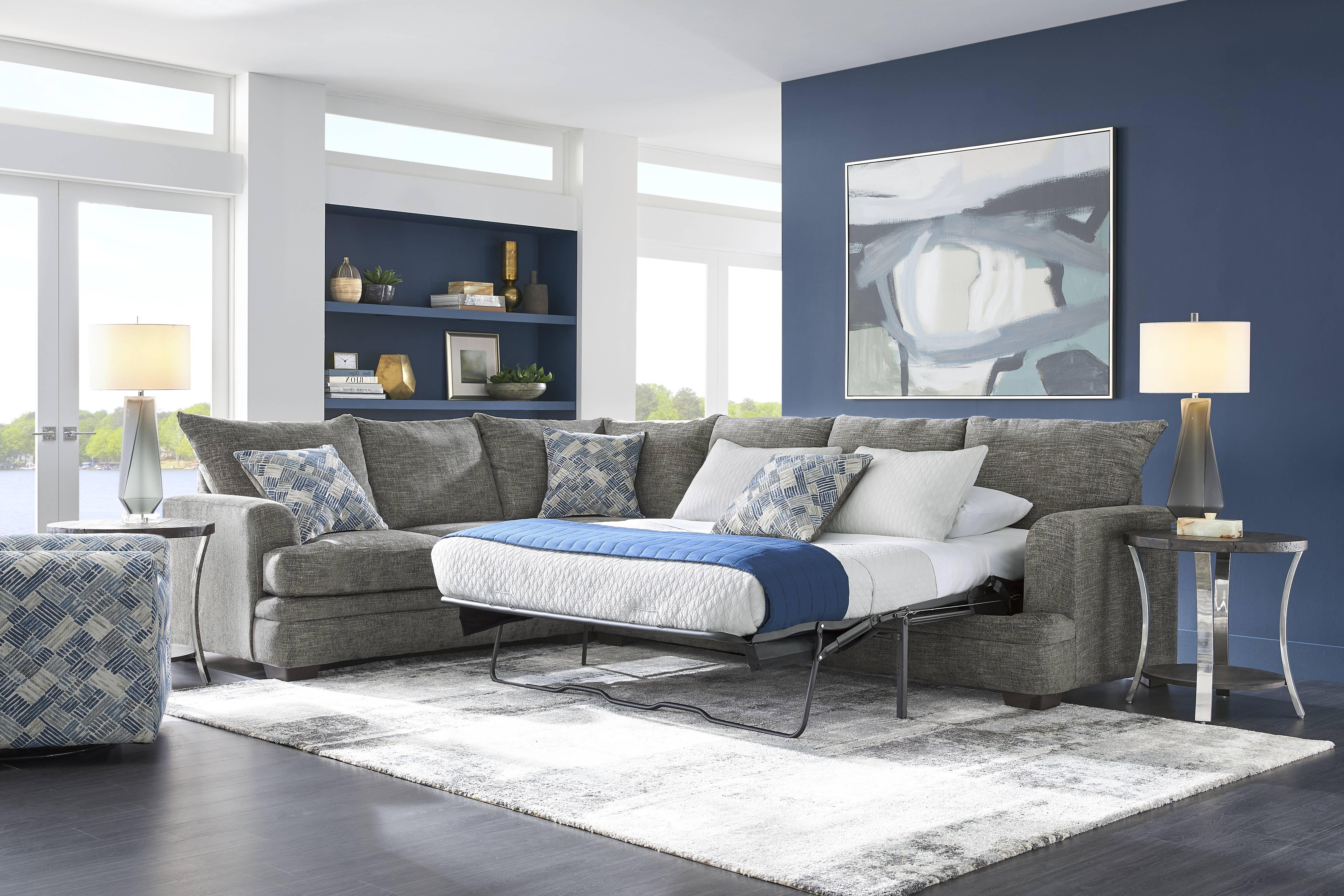 Copley Court Pewter 2 Pc Sleeper Sectional - Thumbnail - Image 2