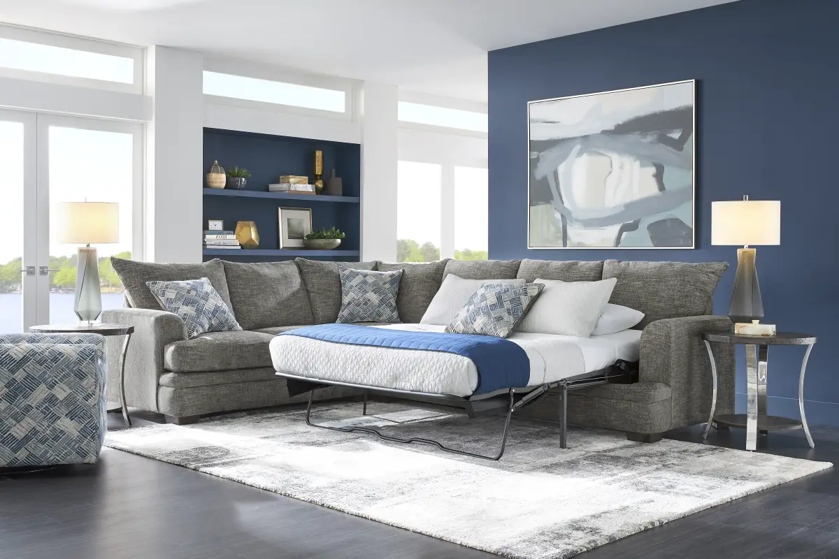 Copley Court Pewter 2 Pc Sleeper Sectional
