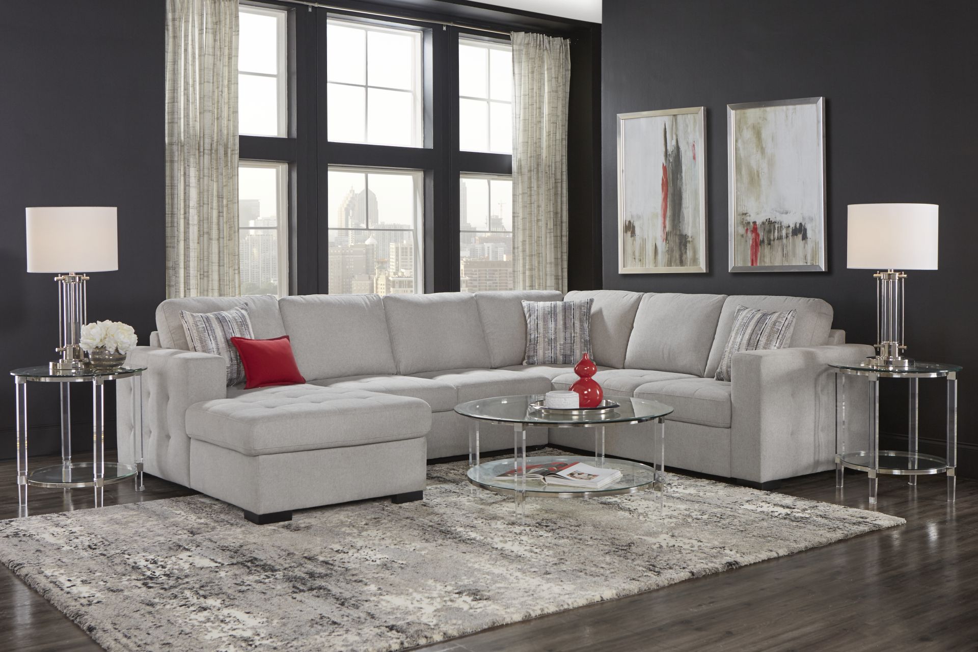 Kirkwell Gray 3 Pc Sleeper Sectional - Image 2