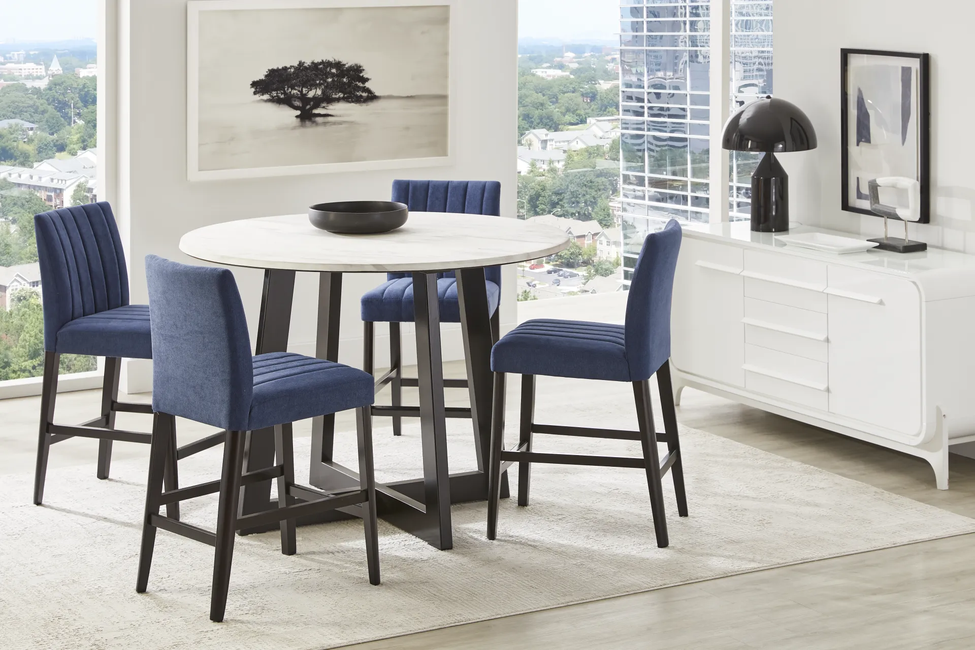 Jarvis Blue Counter Stool - Image 1