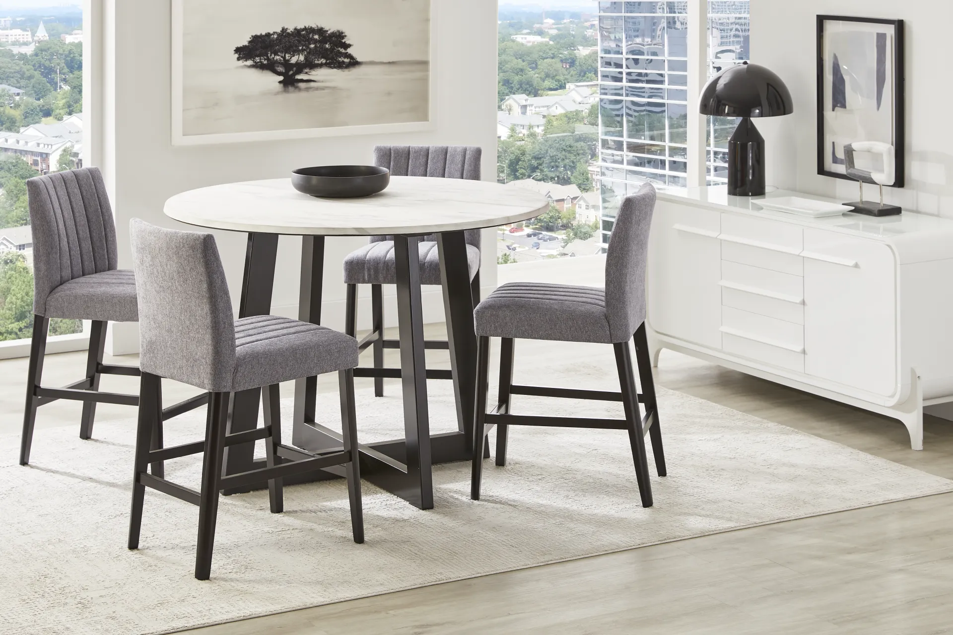 Jarvis White Counter Height Dining Table - Image 1