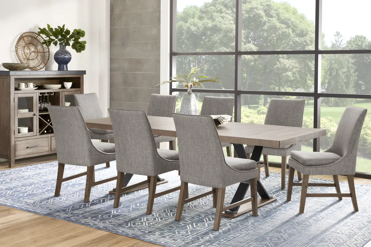 Hazelnut Woods Brown 5 Pc Dining Room with Upholstered Chairs