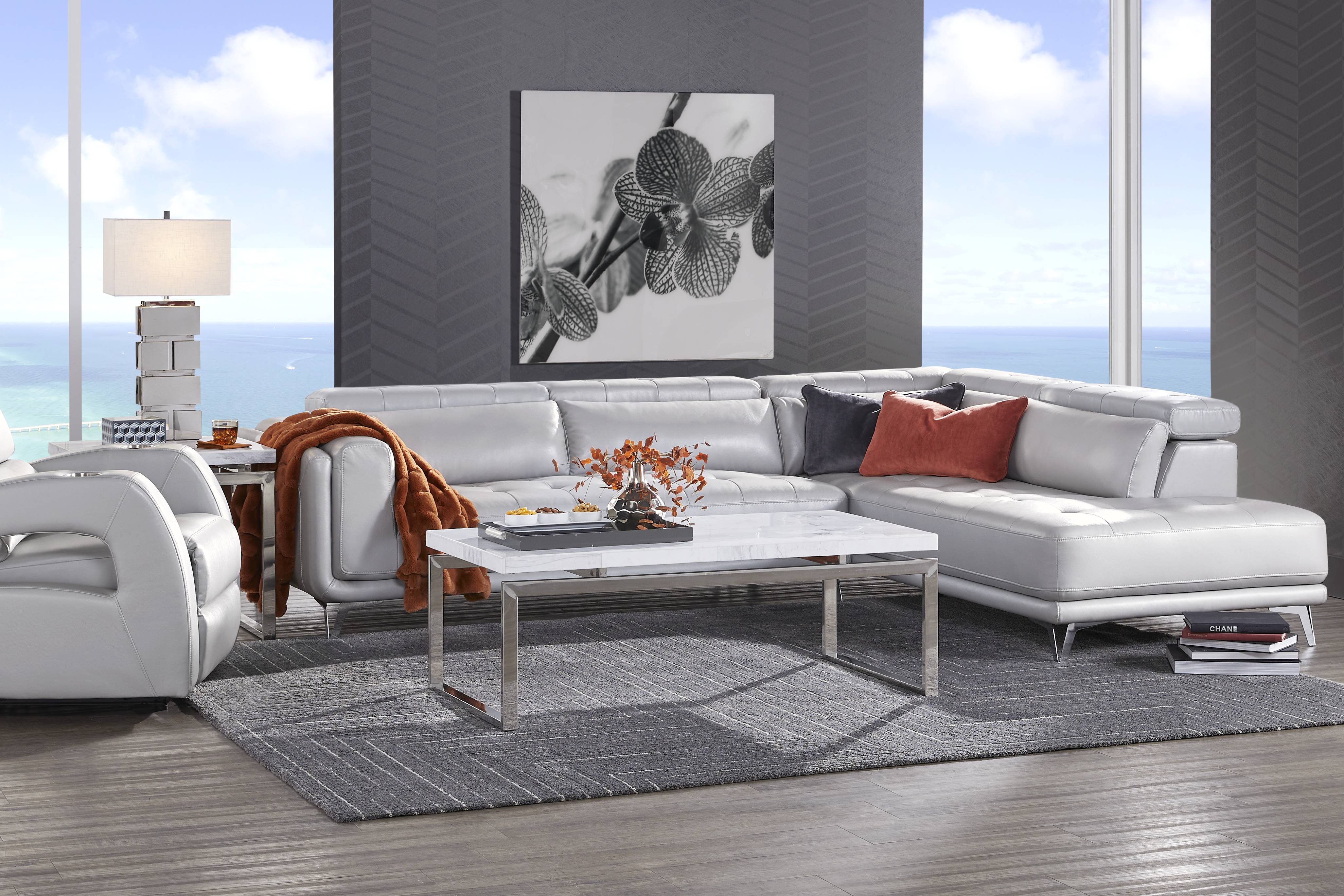 Hudson Heights Platinum 6 Pc Sectional Living Room - Thumbnail - Image 1