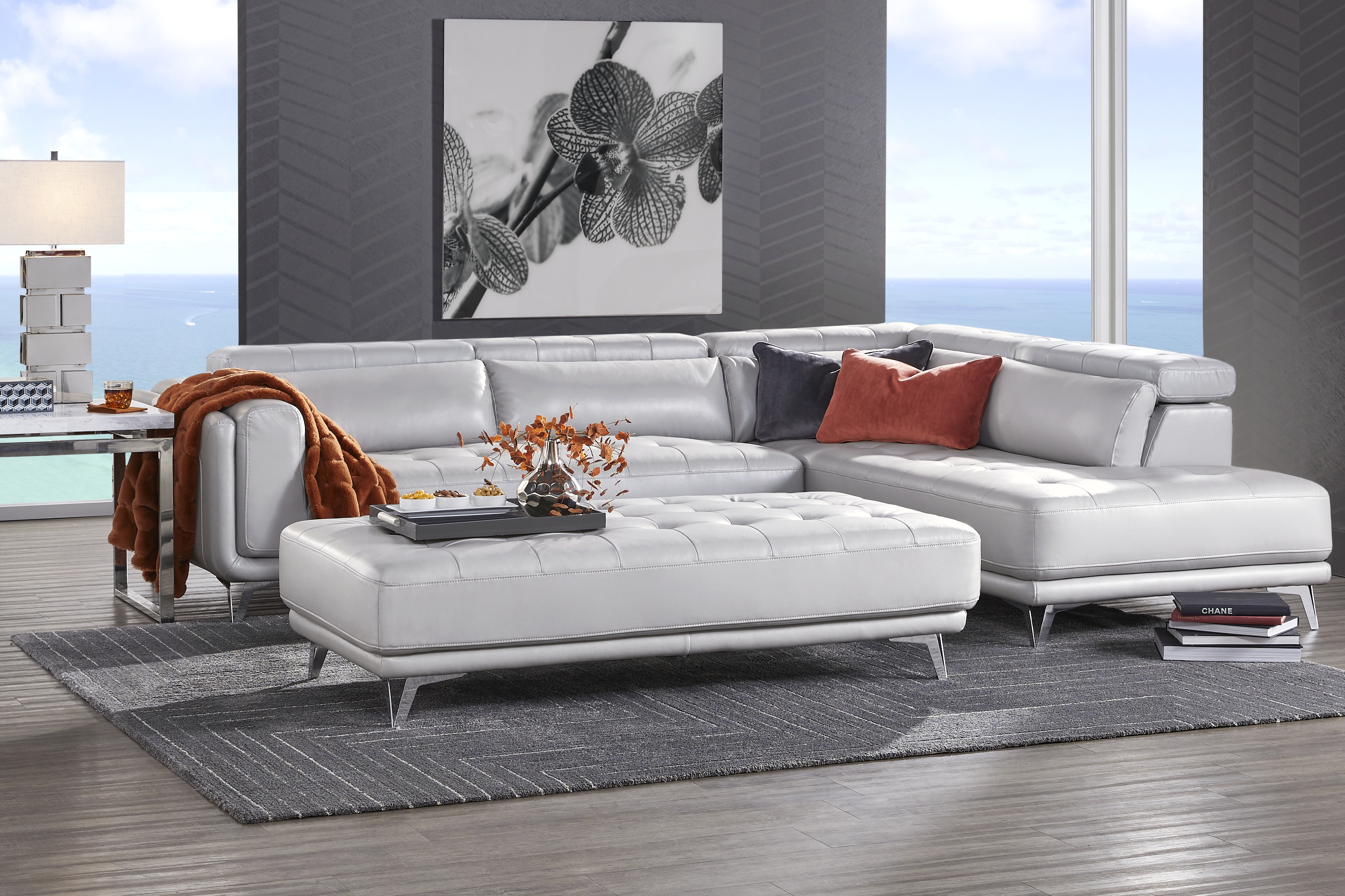 Hudson Heights Platinum 5 Pc Sectional Living Room - Thumbnail - Image 1