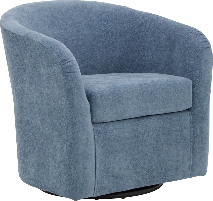 Emsabit I Light Blue Swivel Accent Chair