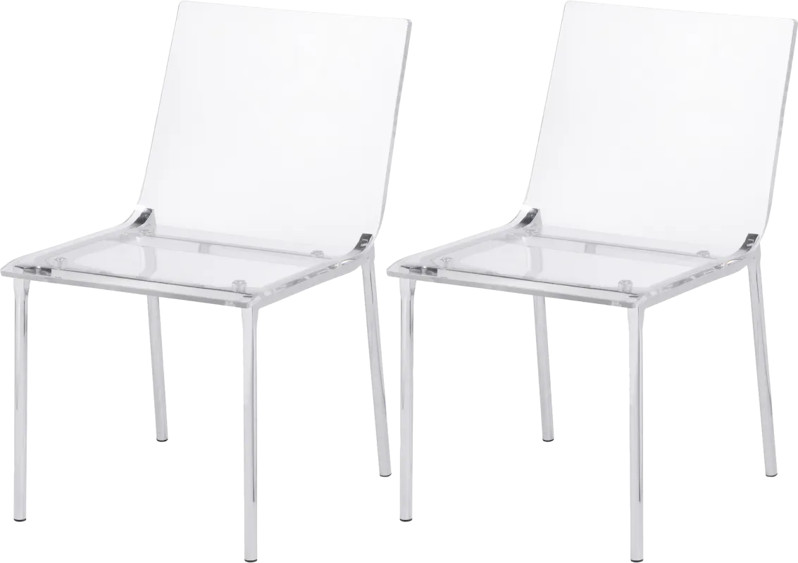 Migoya Chrome Dining Chair, Set of 2
