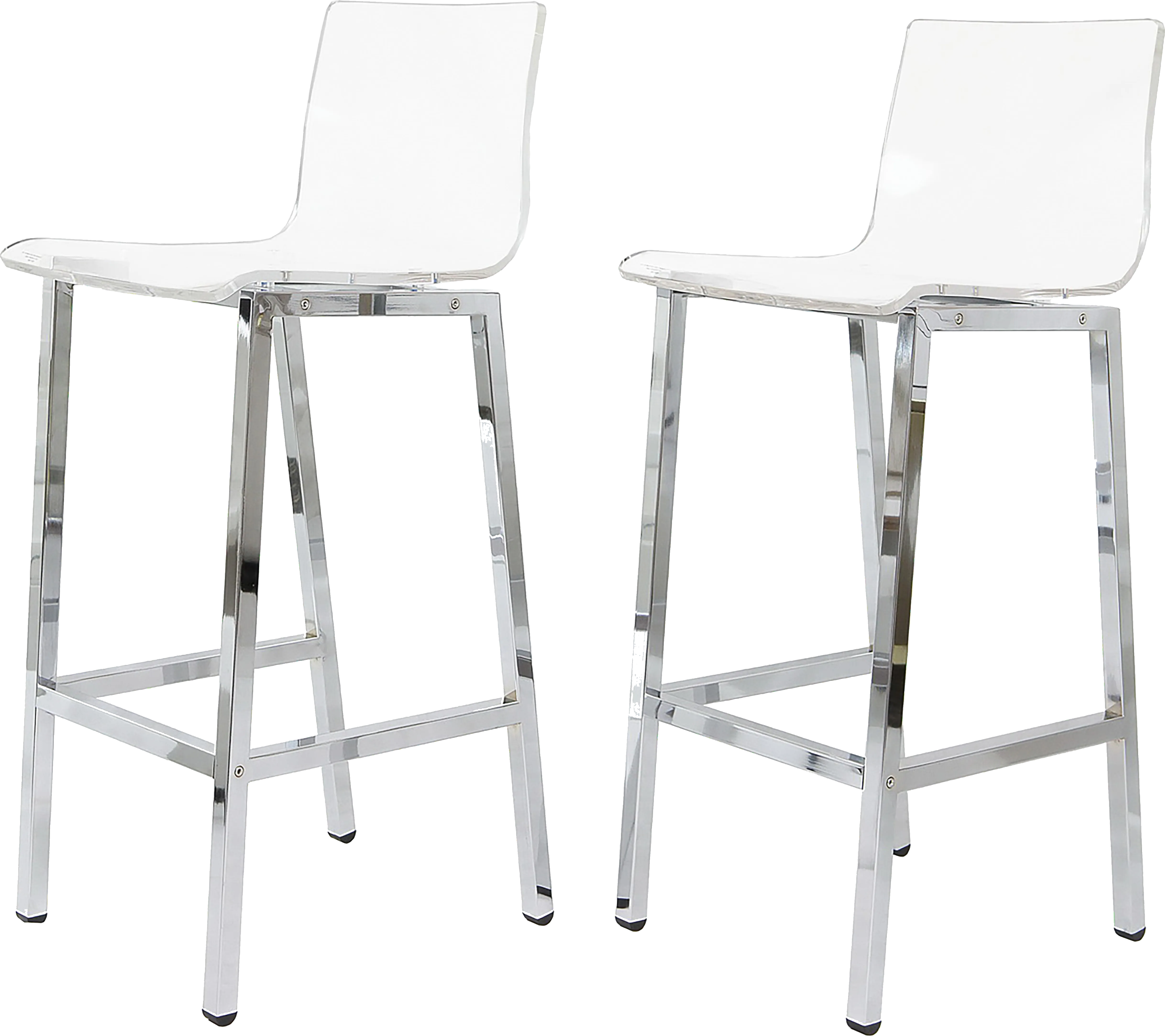 Dixato Chrome Bar Stool, Set of 2 - Thumbnail - Image 1