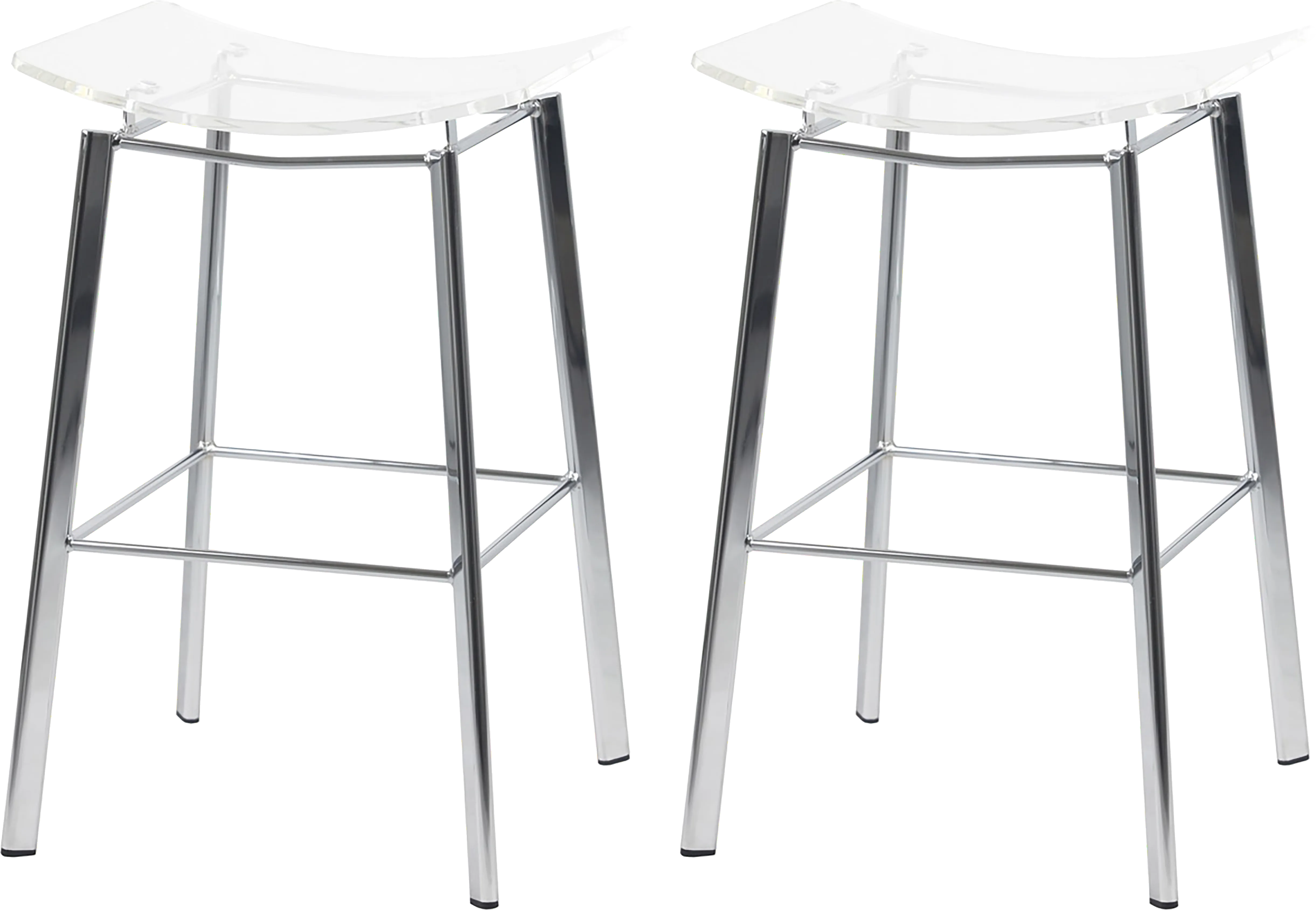 Belriban Chrome Bar Stool, Set of 2 - Thumbnail - Image 1